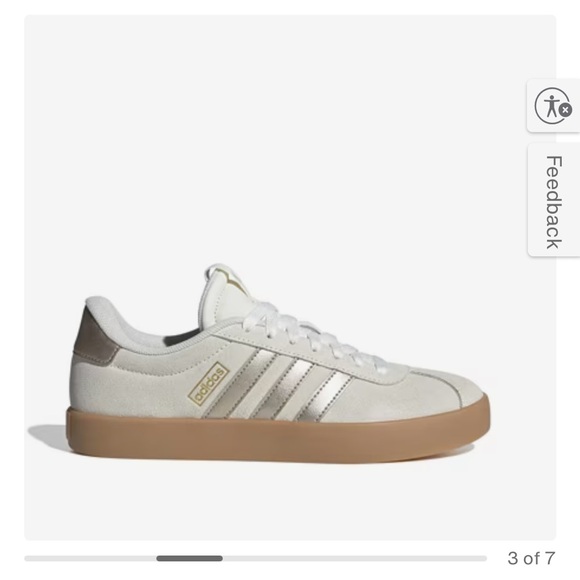 Adidas VL Court 3.0 Women’s Sneaker - beige/gold metallic size 7.5 - Picture 1 of 5
